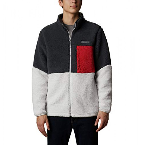 Forro polar de peso pesado para hombre Columbia, gris tiburón / nimbus / rojo montaña, grande