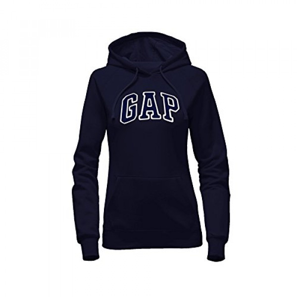 GAP sudadera con capucha de polar con logo para mujer (mediana, azul marino)