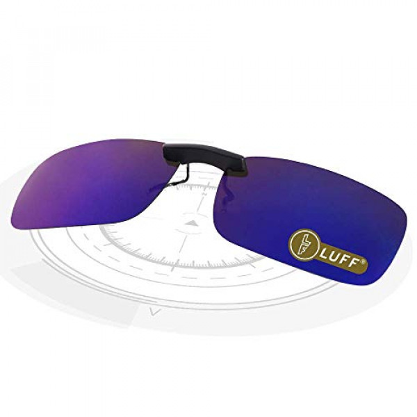 LUFF Gafas de sol polarizadas unisex con clip para anteojos recetados - Gafas de sol estilo clip para gafas de miopía al aire libre / conducción / pesca (azul) ...