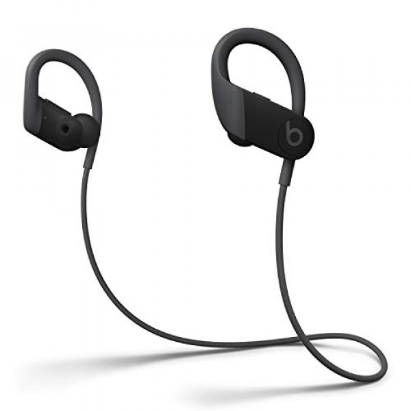 Auriculares inalámbricos de alto rendimiento Powerbeats - Chip de auriculares Apple H1, auriculares Bluetooth de clase 1, 15 horas de tiempo de escucha, resistente al sudor, micrófono incorporado - Negro