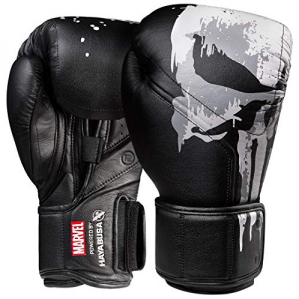 Guantes de boxeo Hayabusa Marvel Hero Elite para hombres y mujeres - The Punisher, 12 oz