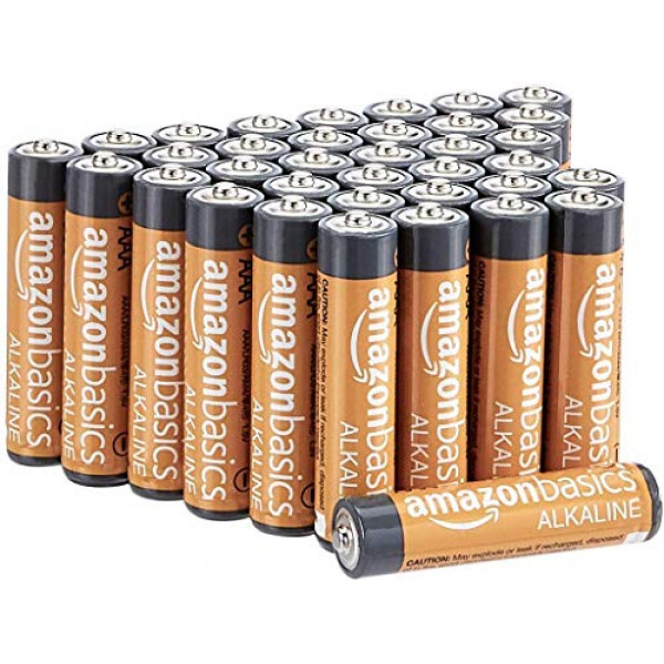 AmazonBasics Paquete de 36 pilas alcalinas AAA de alto rendimiento, vida útil de 10 años, paquete económico fácil de abrir
