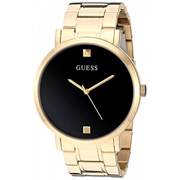 GUESS Reloj analógico de cuarzo para hombre con correa de acero inoxidable, dorado, 21,8 (Modelo: U1315G2)