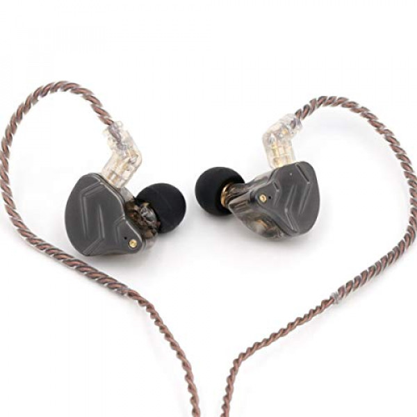 Linsoul KZ ZSN Pro Dual Driver 1BA + 1DD Auriculares de metal híbridos HiFi Monitor in-ear con cable desmontable de 2 pines, panel de aleación Zin (sin micrófono, negro)