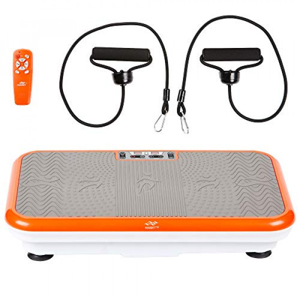 Powerfit Elite Máquina de ejercicios con placa vibratoria con bandas de resistencia de bucle - Plataforma de entrenamiento de cuerpo entero para entrenamiento y modelado en casa (estándar)