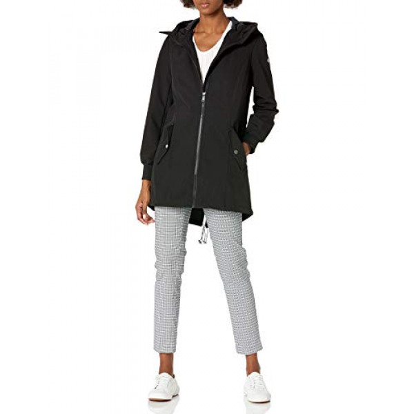 Calvin Klein Anorak Softshell para mujer, negro, XS