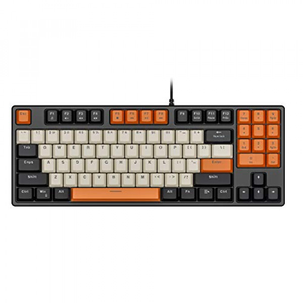 Havit Teclado mecánico con cable 89 teclas Teclado para juegos Teclado de interruptor rojo con teclas PBT para PC Gamer Computer (Negro)