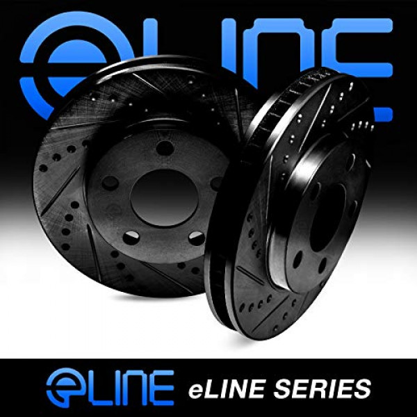 Rotores de freno ranurados perforados eLine Black Front R1 Concepts