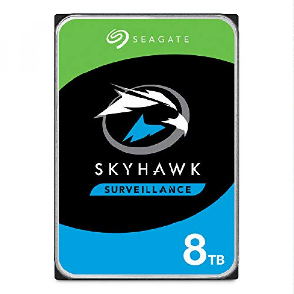 Seagate Skyhawk Disco duro interno de vigilancia de 8TB HDD - 3.5 pulgadas SATA 6GB / s 256MB Cache + Drive Health Health Management y 3 años de servicio de rescate - (ST8000VX0022)