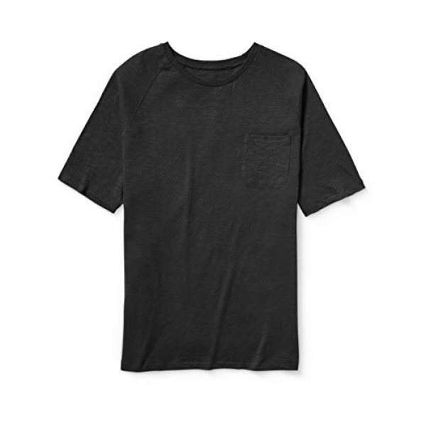 Amazon Essentials - Camiseta de manga corta con diseño de raglán flameado grande y alto para hombre, color negro, 6XL