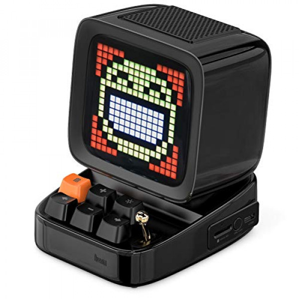Divoom Ditoo Retro Pixel Art Game Altavoz Bluetooth con pantalla frontal controlada por aplicación LED 16X16 (Negro)