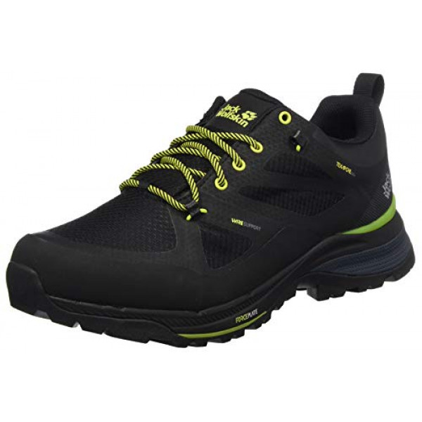 Jack Wolfskin Force Striker Texapore Low M Rise Senderismo Zapatos, Negro / Lima, 9.5