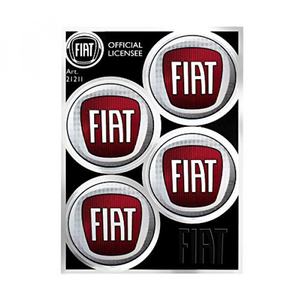 Fiat 21211 Adhesivos Oficiales Cubiertas de Ruedas 4 Logos 48 mm
