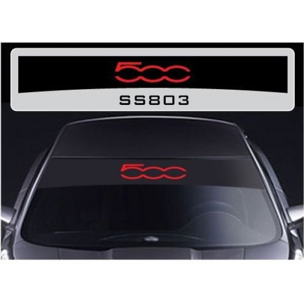 Calcomanía Sun Stripe para parabrisas FIAT 500 (Negro Ð rojo)