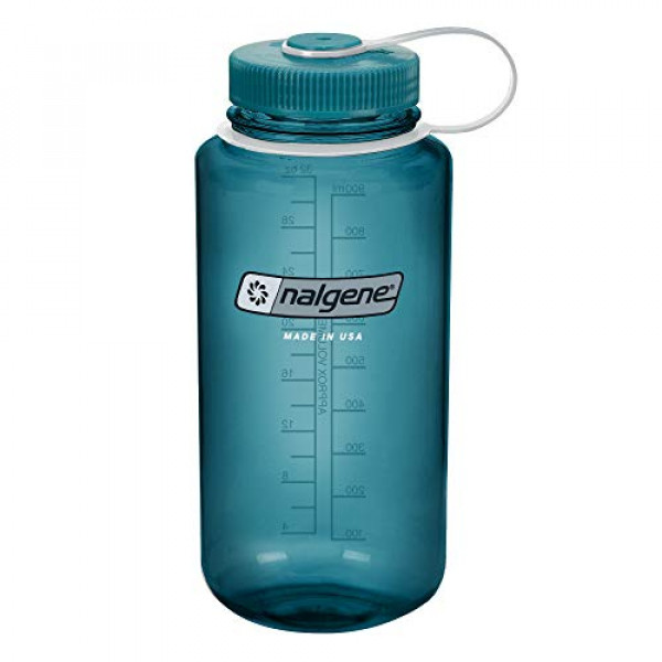 Nalgene Tritan Botella de agua de boca ancha sin BPA, Cadet W / Cadet Cap, 32 oz