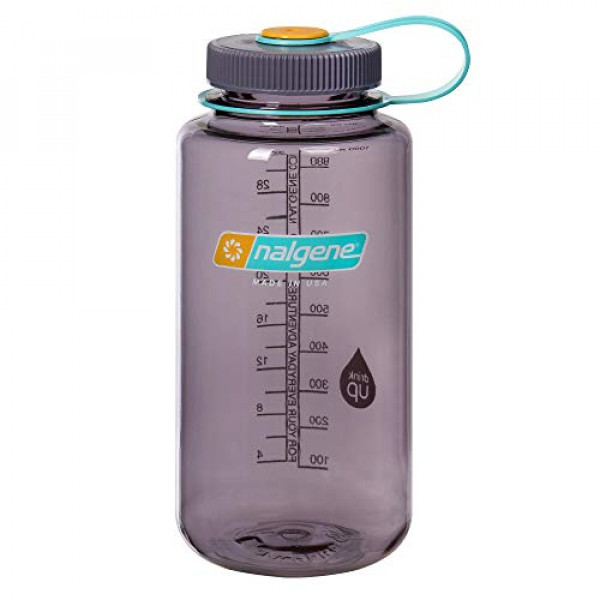 Nalgene Tritan Botella de agua de boca ancha sin BPA, berenjena, 32 oz