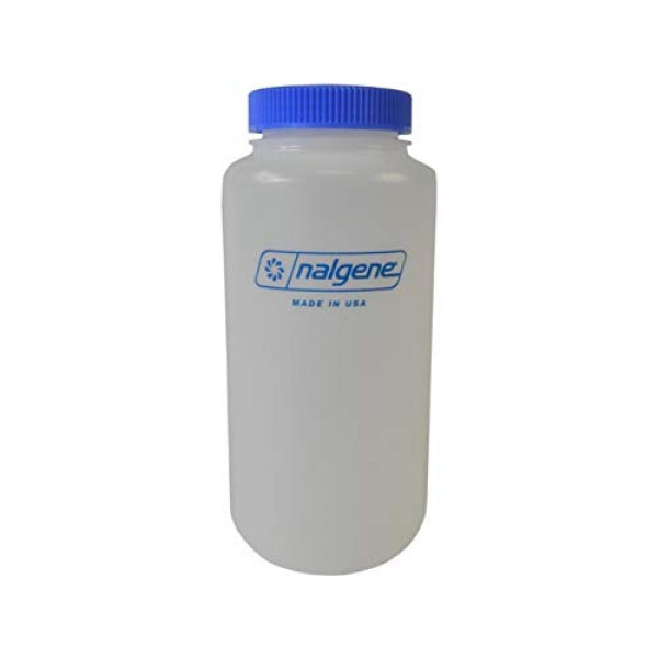 Nalgene Tritan Botella de agua de boca ancha sin BPA, 32 oz, HDPE blanco