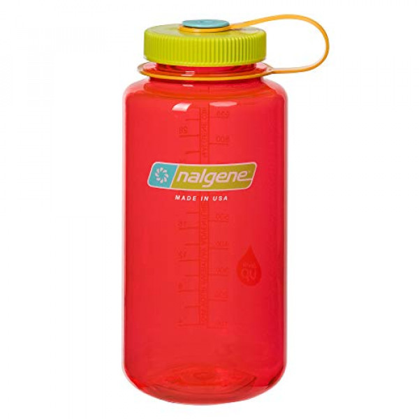 Nalgene Tritan Botella de agua de boca ancha sin BPA, granada, 32 oz
