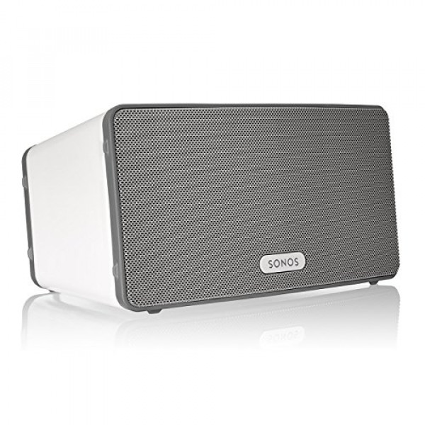 Sonos Play: 3 - Altavoz doméstico inteligente inalámbrico de tamaño medio para transmitir música, certificado por Amazon y funciona con Alexa. (Blanco)