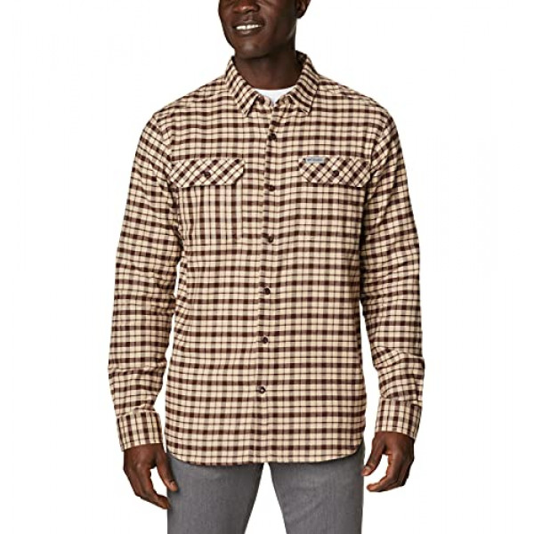 Columbia Flare Gun - Franela elástica para hombre, Ancient Fossil Small Check, Mediana