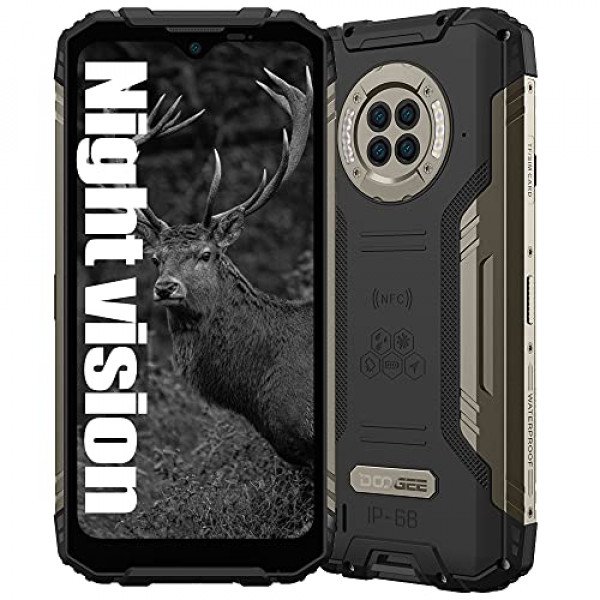 DOOGEE S96 Pro Rugged Phone Desbloqueado Android 10 MTK G90 Octa-core 8GB + 128GB Teléfono impermeable, cámara trasera de 48MP + cámara de visión nocturna de 20MP, 6.22 HD + 6350mAh Batería Dual 4G Smartphone resistente - Negro