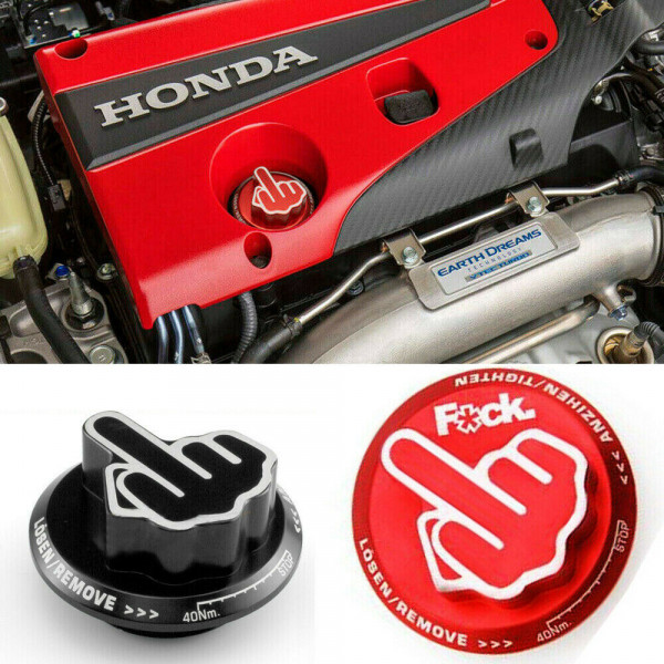 Para Honda Acura JDM ROJO Atornillado Dedo medio Tapa del tanque de llenado de aceite Tapa de la válvula