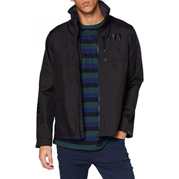 Helly-Hansen Chaqueta intermedia transpirable impermeable con capucha activa para hombre, negro 990, extragrande