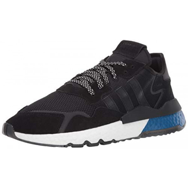 adidas Originals Nite Jogger Sneaker para hombre, negro / negro / azul exuberante, 12
