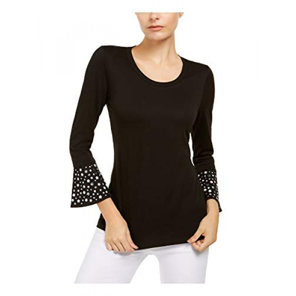 Michael Kors Top Floral Con Tachuelas Para Mujer Negro XS