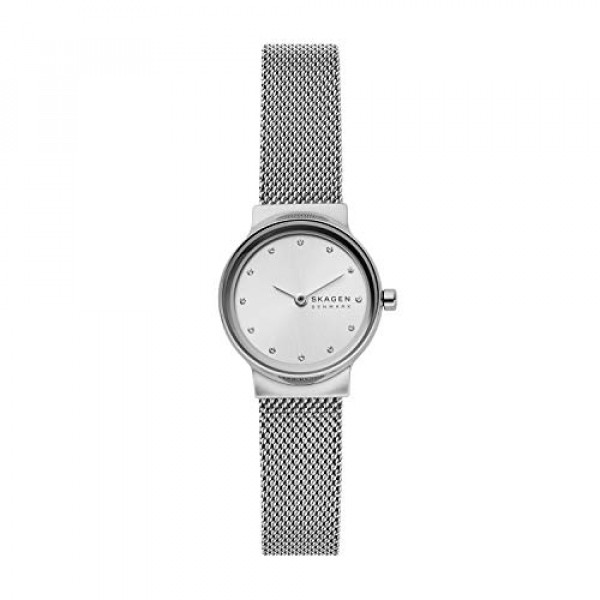 Reloj de cuarzo Skagen Freja para mujer con correa de malla de acero inoxidable, plateado, 12 (modelo: SKW2715)