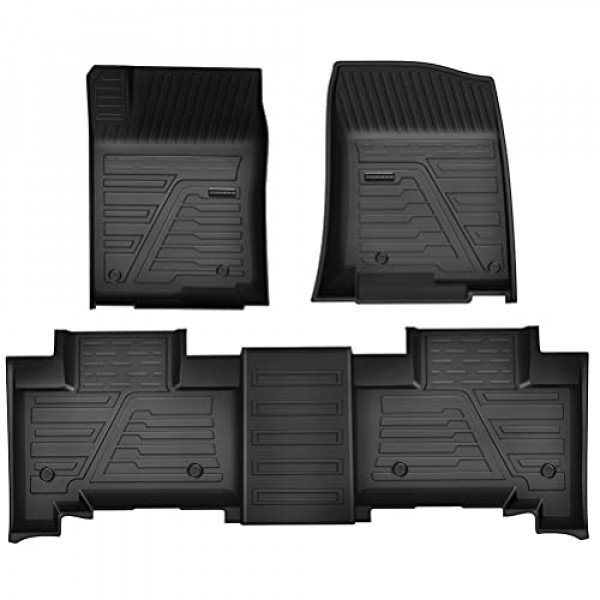 Alfombrillas de suelo ECCPP aptas para 2013-2021 para Toyota 4Runner Alfombrillas de suelo 4.0L con caja de almacenamiento Alfombrillas de suelo negras para asiento delantero y segundo asiento
