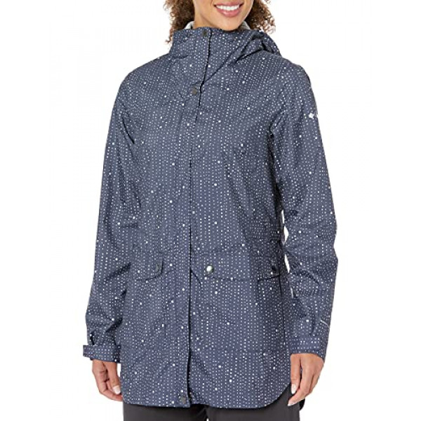 Chaqueta de trinchera Columbia Here And There para mujer, impermeable y transpirable, mediana, estampado de lunares nocturnos