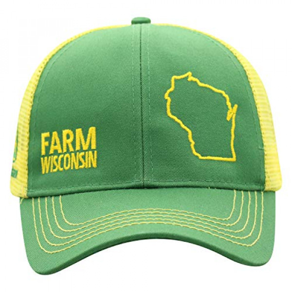 John Deere Farm State Pride Gorra-Verde y Amarillo-Wisconsin