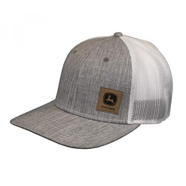 Gorra trasera de malla para hombre John Deere, gris, talla única