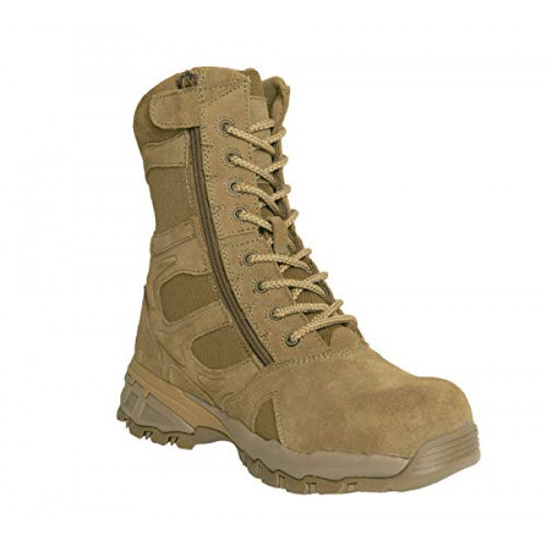 Bota táctica Rothco de 8 para entrada forzada con punta de material compuesto AR 670-1 Coyote Brown, 9