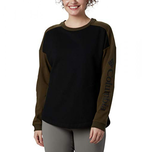 Camiseta técnica Columbia Lodge II para mujer, negro / verde oliva, grande