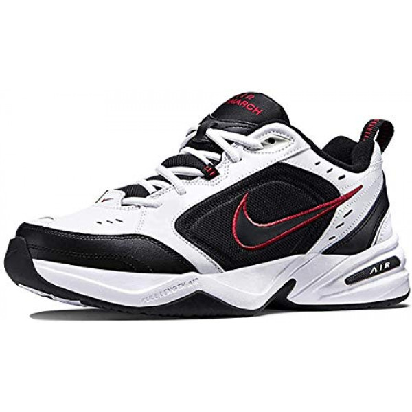 Calzado de entrenamiento Nike Air Monarch IV (4E) - Blanco / Negro / Rojo universitario, Talla 9.5 US