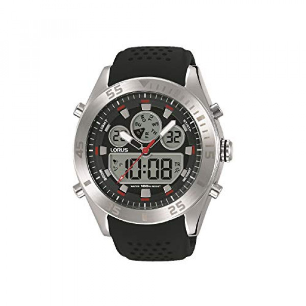 Reloj de cuarzo analógico / digital para hombre Lorus Sport Man con pulsera de silicona R2339LX9