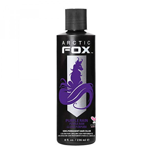 Tinte para el cabello semipermanente vegano y sin crueldad ARCTIC FOX (8 onzas líquidas, PURPLE RAIN)