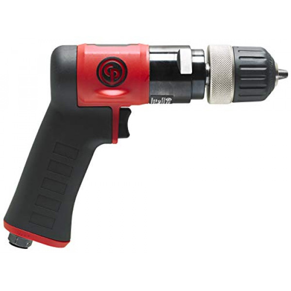 Chicago Pneumatic - 8941092870 CP9287C Taladro neumático no reversible de material compuesto ligero con empuñadura de pistola, portabrocas sin llave de 3/8 pulgadas, 3000 RPM