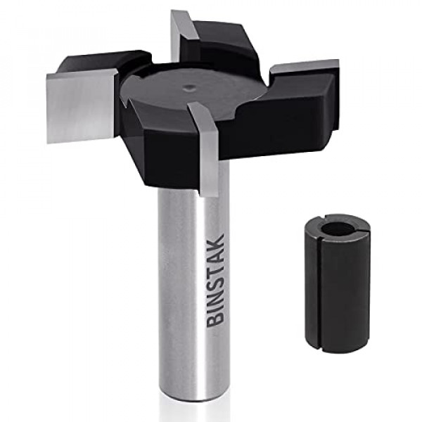 BINSTAK Broca para enrutador de superficie de tablero de alerones CNC, mango de 1/2 , broca para aplanar losas, broca para enrutador de carburo, brocas para enrutador, cortador de madera, herramienta de cepillado, herramientas de carpintería by BINSTAK