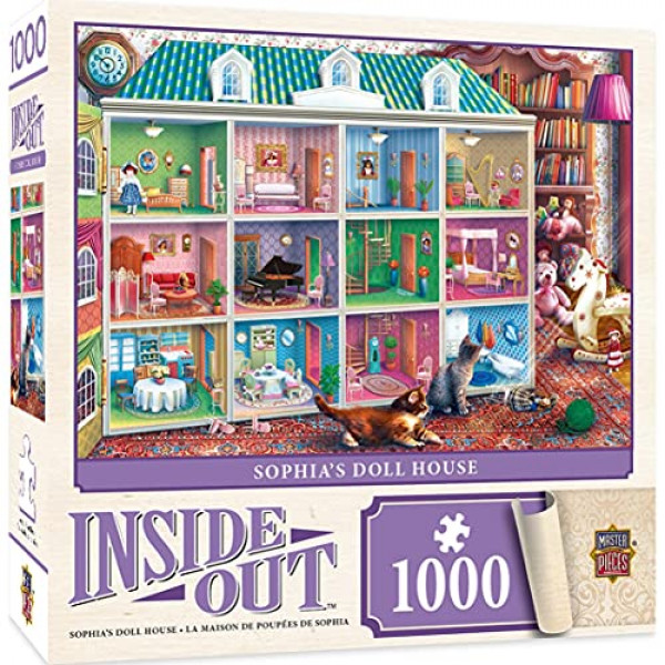 Puzzle de 1000 piezas para adultos, familias o niños - Casa de muñecas de Sophia por Masterpieces - 19.25 X26.75 - Propiedad familiar American Puzzle Company