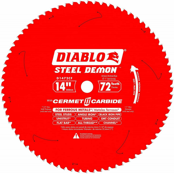 Diablo 3 Paquete de 14 x 72T Cermet Metal y hoja de acero inoxidable # D1472CF-3PK