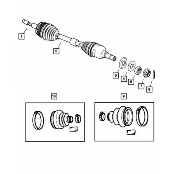 Genuine Mopar Axle Half Shaft derecho 4641856AF