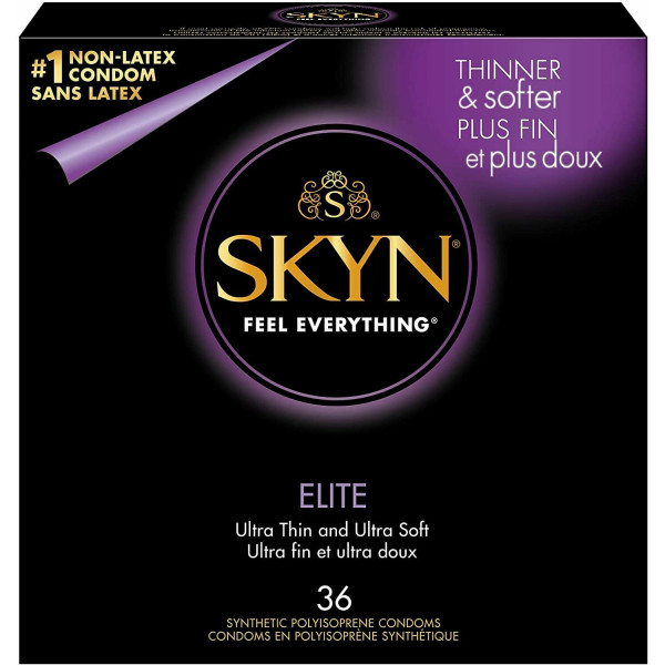 Condones lubricados sin látex SKYN Elite, 36 unidades