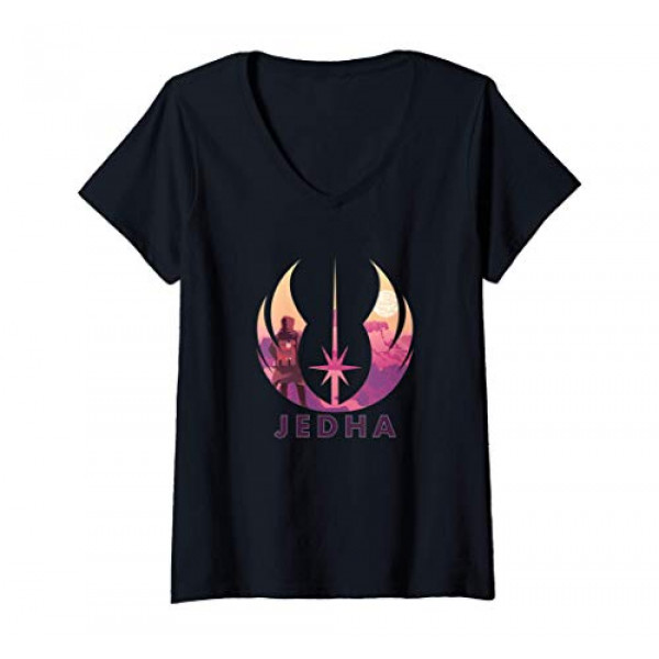 Camiseta con cuello de pico para mujer Star Wars Jedha Jedi Order Fill