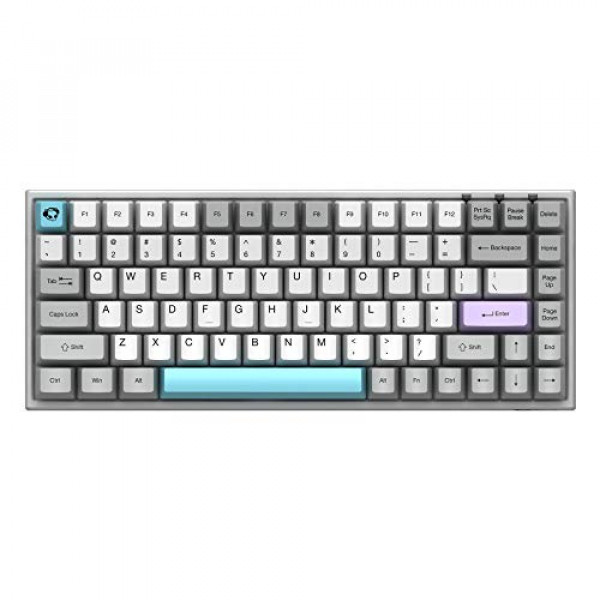 YUNZII AKKO 3084 Teclado mecánico inalámbrico silencioso con Bluetooth 5.0, teclado mecánico mejorado para juegos Dye-Sub PBT (interruptor rosa Akko, 84 teclas)