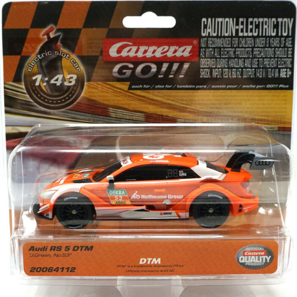 Carrera Go !!! 64112 Audi RS 5 DTM J. Naranja No 53 1/43 Slot Car