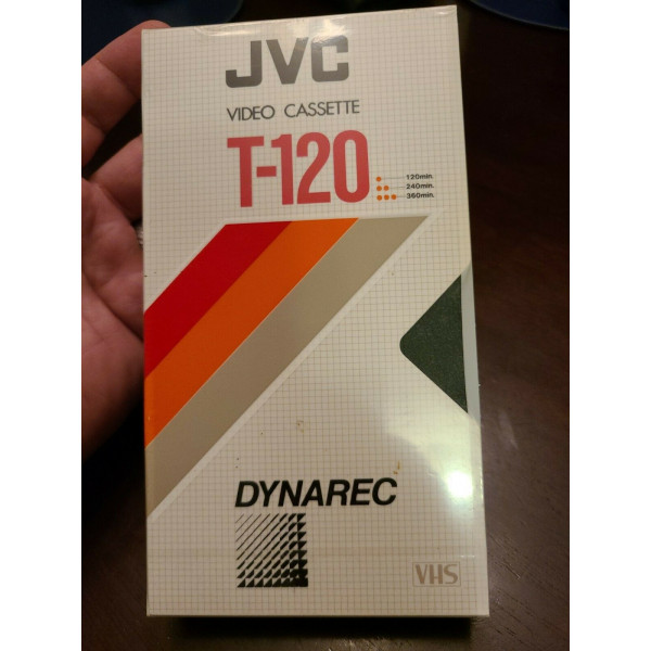 Cinta en blanco JVC VHS T-120 Dynarec Video Cassette T-120 Nuevo / sellado, fabricado en Japón
