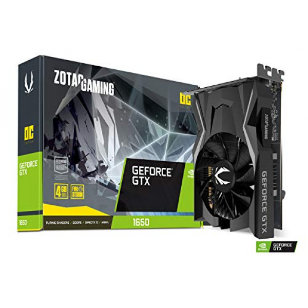 ZOTAC Gaming GeForce GTX 1650 OC 4GB GDDR5 Tarjeta gráfica para juegos de 128 bits, súper compacta, ZT-T16500F-10L